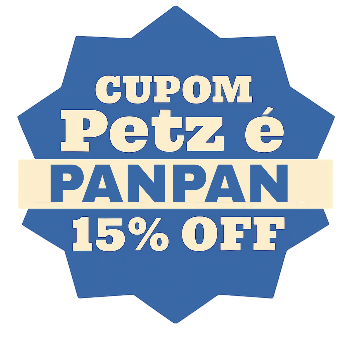 Selo do cupom Petz PANPAN com 15% OFF