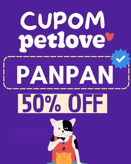 Cupom Petlove PANPAN 50% OFF plano de saúde pet - versão roxa