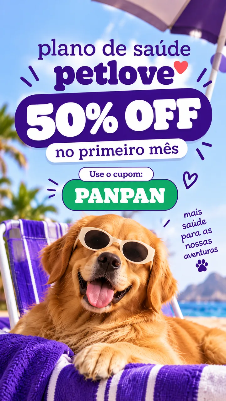 Cupom Petlove plano de saúde para cachorro: use PANPAN e ganhe 50% OFF no primeiro mês