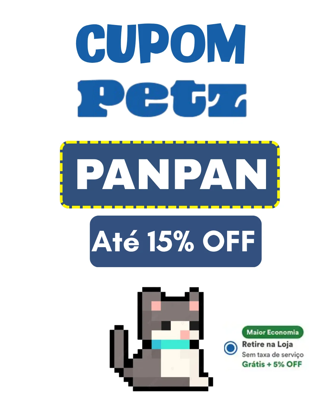 Cupom Petz PANPAN 15% OFF em ração e produtos para gato
