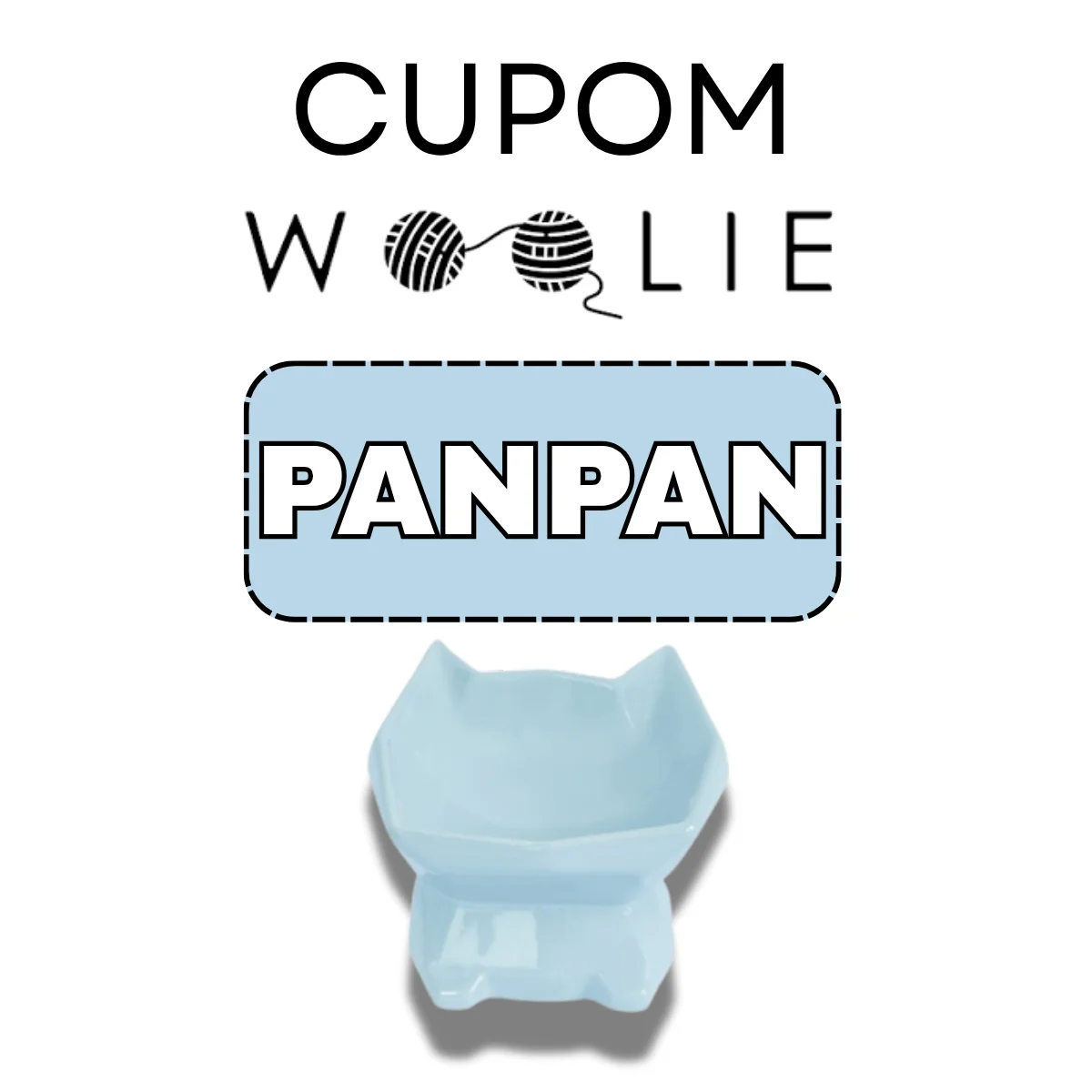 Cupom Woolie PANPAN 10% OFF em comedouro ergonômico GEO azul para gatos